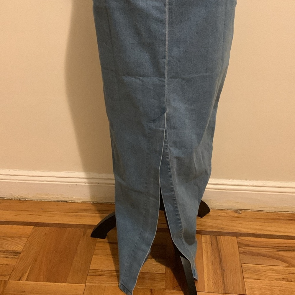 NEW Strapless Denim Maxi Dress - Picture 9 of 11